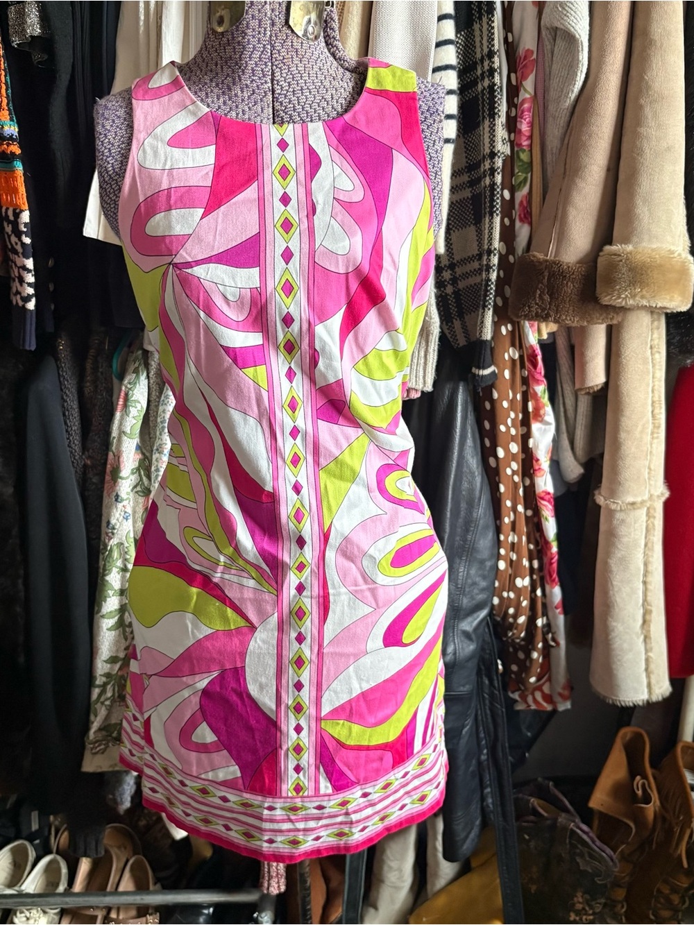 Y2K Abstract Shift Dress